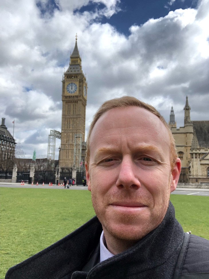 James West Outside The Parliament